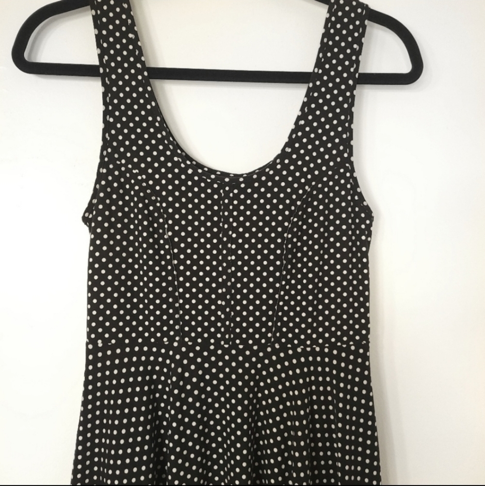 Free People Black and White Polka Dot Skater Dress Size SP - Picture 3 of 7